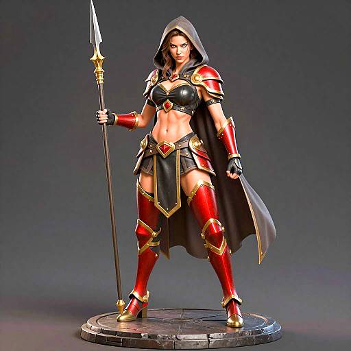 Fierce Female Warrior CGI Illustration