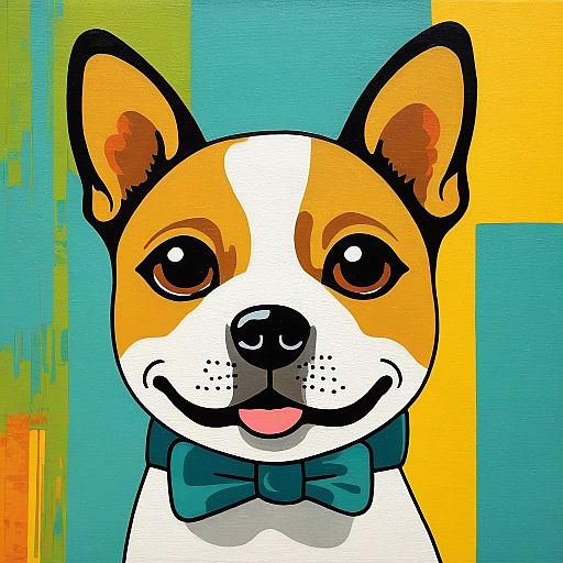 Nostalgic Puppy in Vibrant Colors