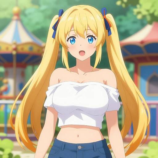 Anime Girl at Amusement Park