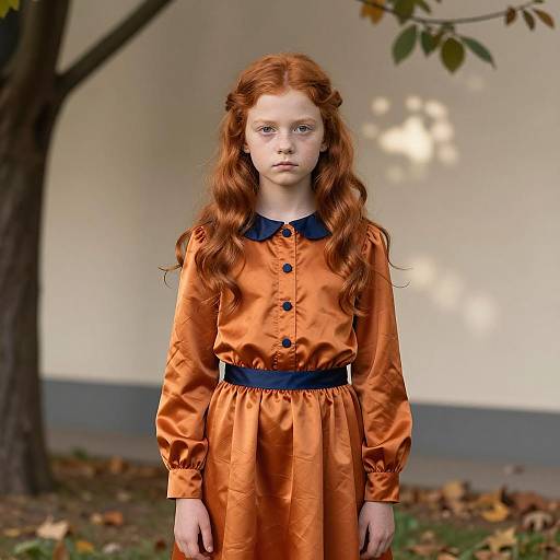 Halloween Portrait of a Red-Haired Girl