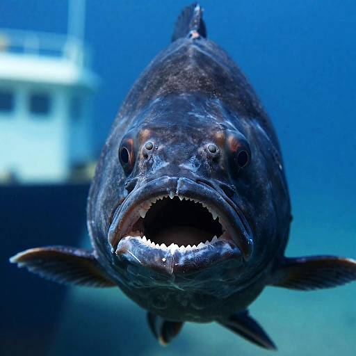 Dramatic Underwater Fish Close-Up Shot