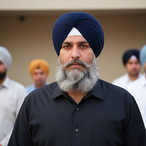 Sikh Men with Beards and Turbans