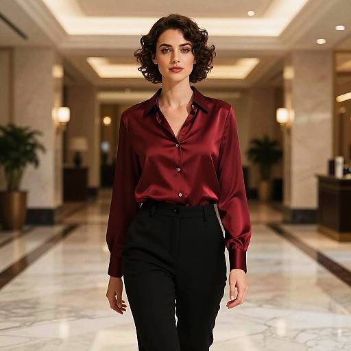 Elegant Editorial Portrait Woman in Hotel