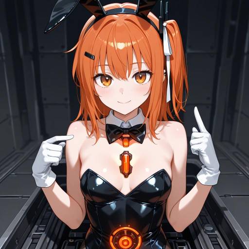 Android Girl in Holo-Deck Chamber