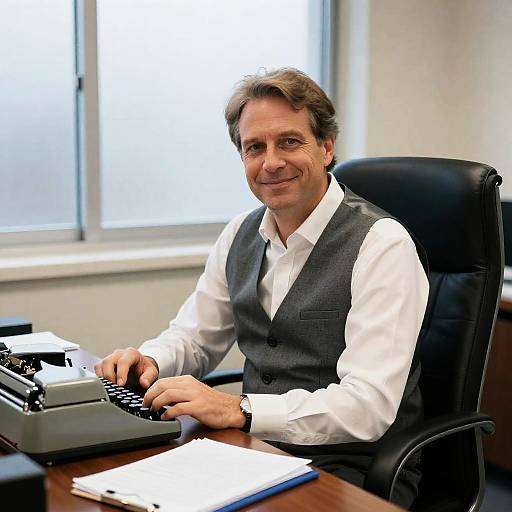 Middle-Aged Man in Office Setting