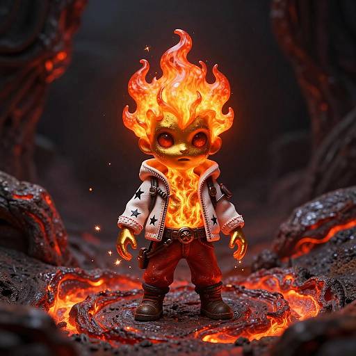 Miniature Fire Sprite in Lava Cavern