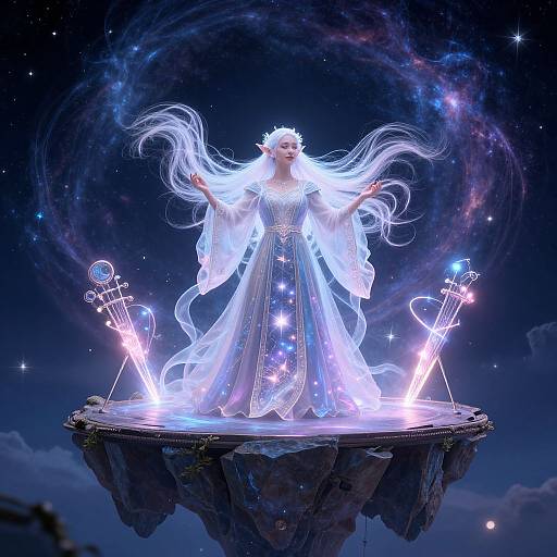 Astral Elf Bard on Floating Stage