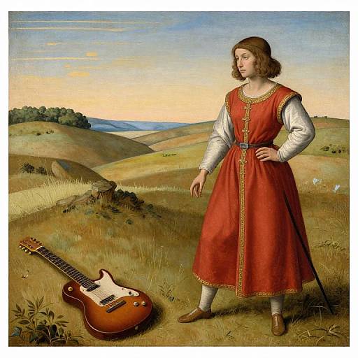 Medieval Jael and Sisera with Guitar