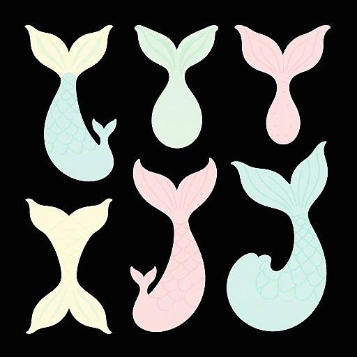 Whimsical Pastel Mermaid Tails Game Assets