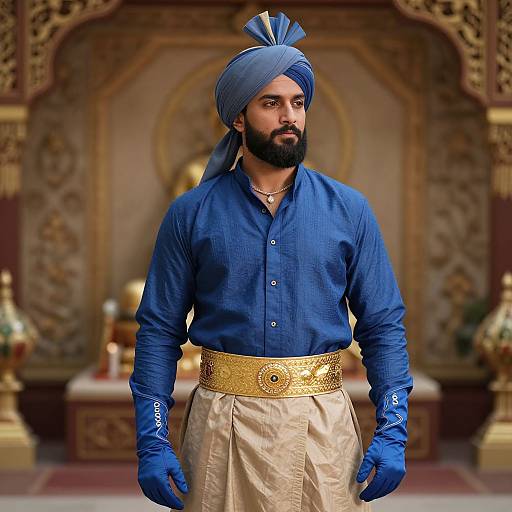 Elegant Man in Traditional Cultural Attire