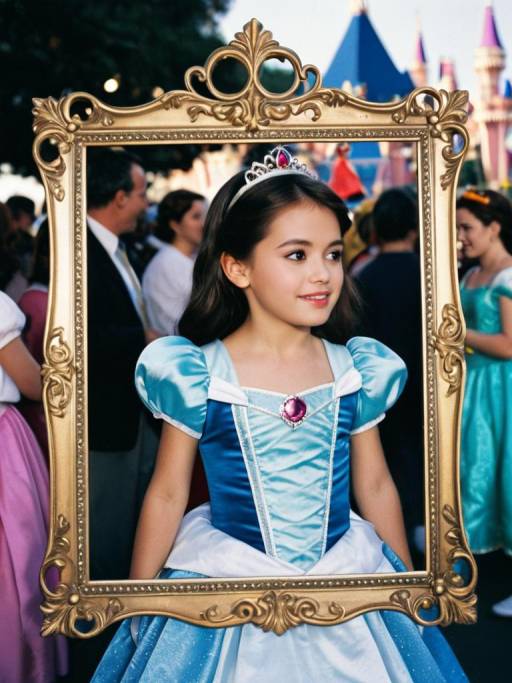 Girl in Disney Princess Costume at Festival