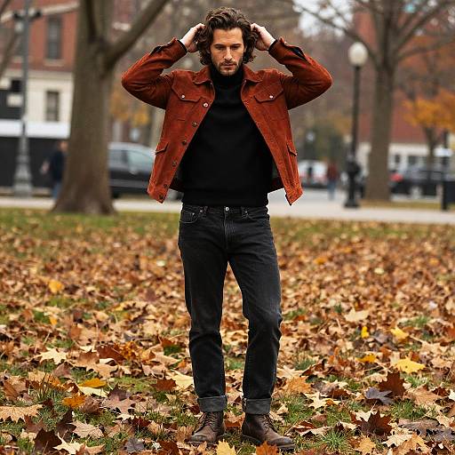 Editorial Fashion Portrait in Autumn Park