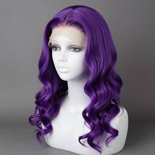 Purple Wavy Lace Front Wig 24