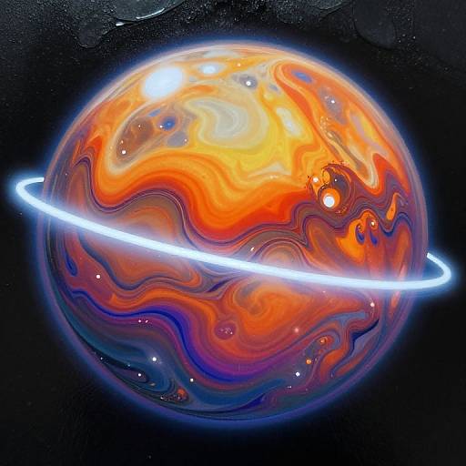 Aurora Mars Graffiti Marbled Art