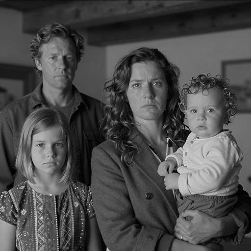 Intimate Black-and-White Family Portrait