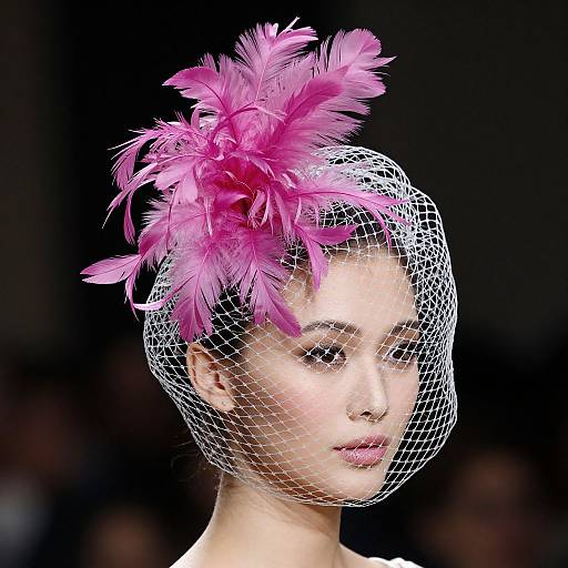 Elegant Pink Feather Bridal Fascinator