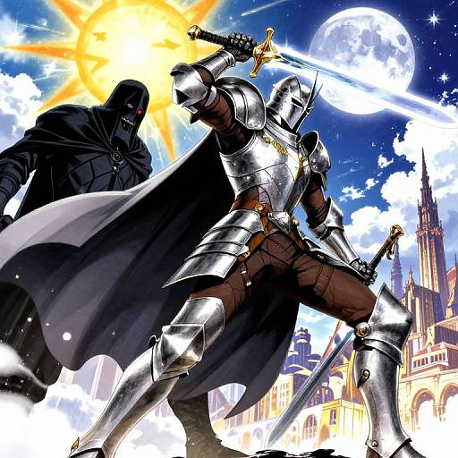 Armored Champion Facing Plague Doctor Zealot