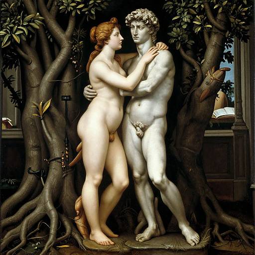 Renaissance Venus and David Embrace