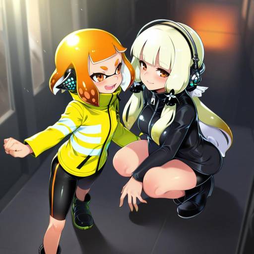 Illustration of Agent 4 (splatoon), splatoon (series) in the style of Akinaie