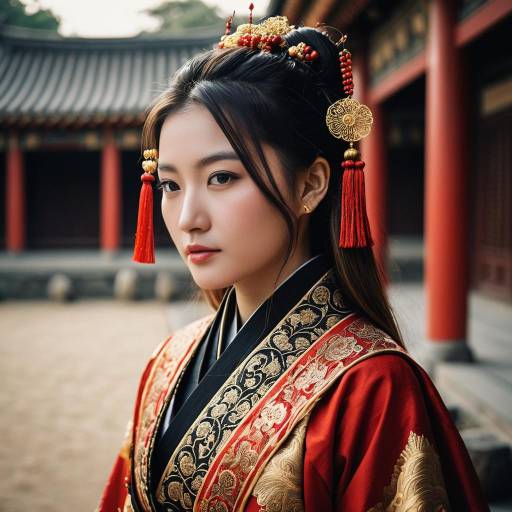 Young Woman in Traditional Asian Historical Costume