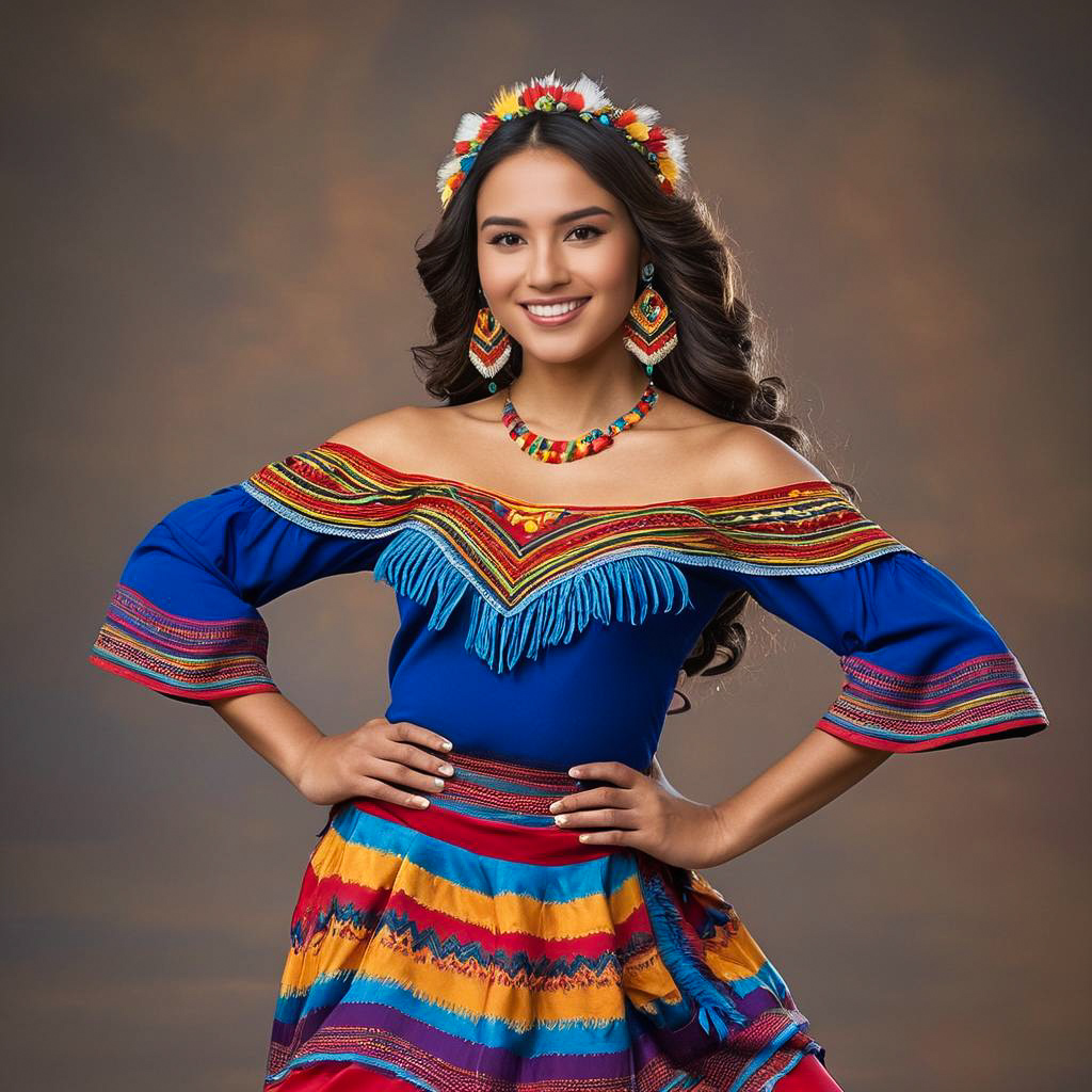 Vibrant Andean Dancer in Studio Shot