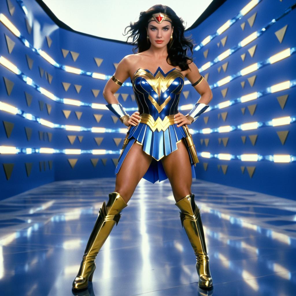 Fierce Wonder Woman Combat Fashion Scene