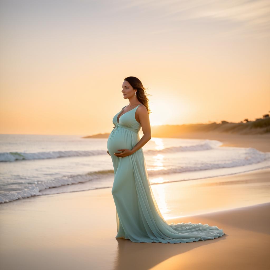 Elegant Maternity Portrait at Sunset