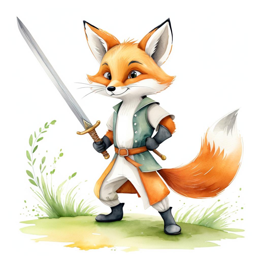 Whimsical Fox Champion: A Playful Illustration