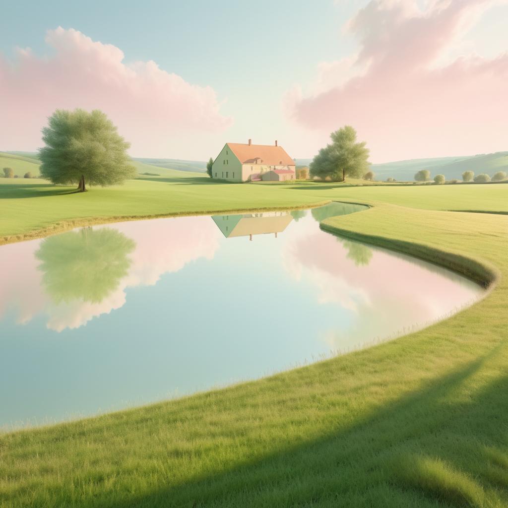 Dreamy Pastoral Landscape Inspired by Balthus