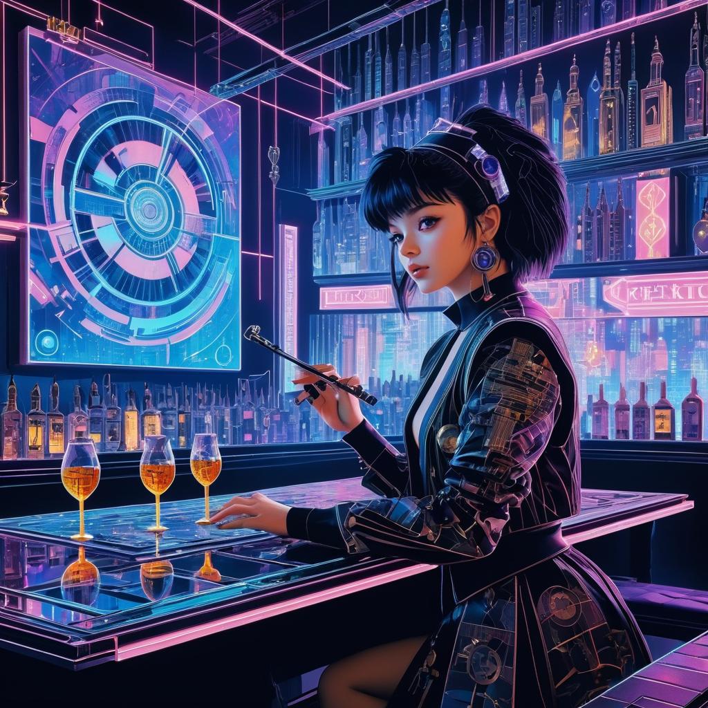 Futuristic Cyberpunk Club Scene