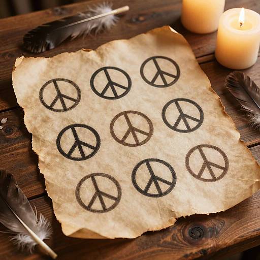 Ancient Peace Symbols on Parchment