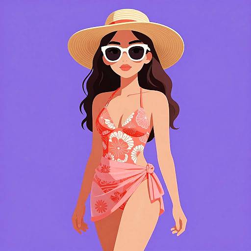 Vibrant Coral One-Piece Swimsuit Style