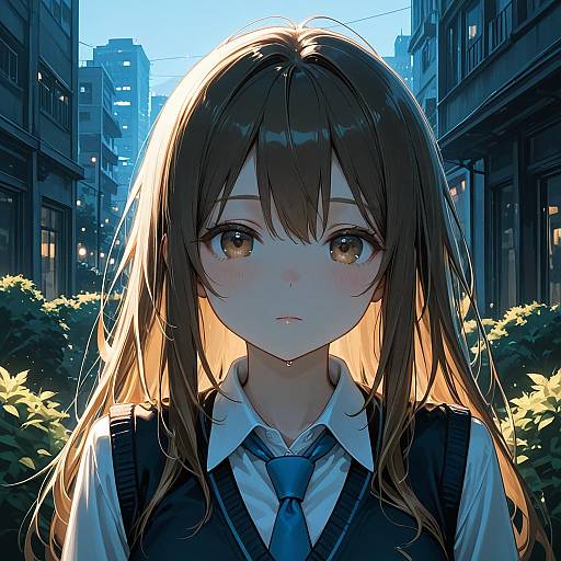 Portrait of Akane in Urban Setting