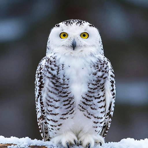 Snowy Owl with Striking Yellow Eyes