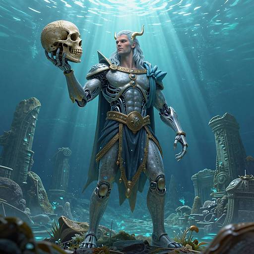 Biomechanical Atlantean on Mountain Peak