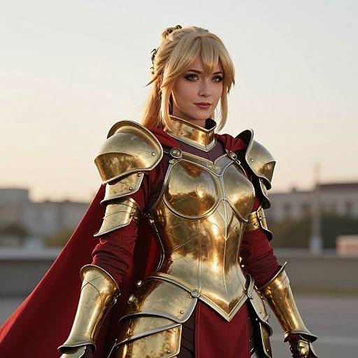 Mia-Inspired Golden Armor Cosplay