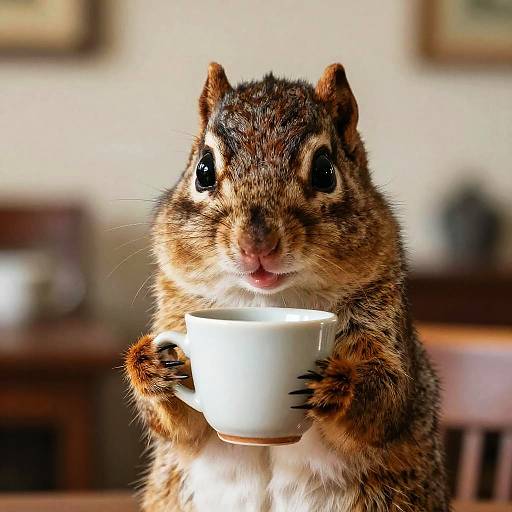 Mischievous Chipmunk Coffee Doodle