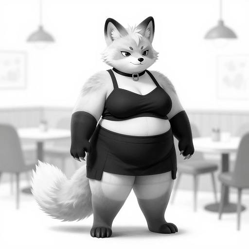 Arctic Fox Furry Character Portrait