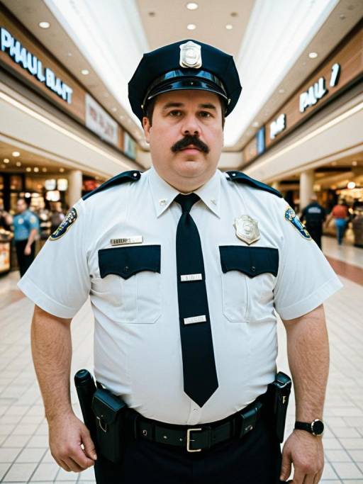 Man in Paul Blart Mall Cop Costume