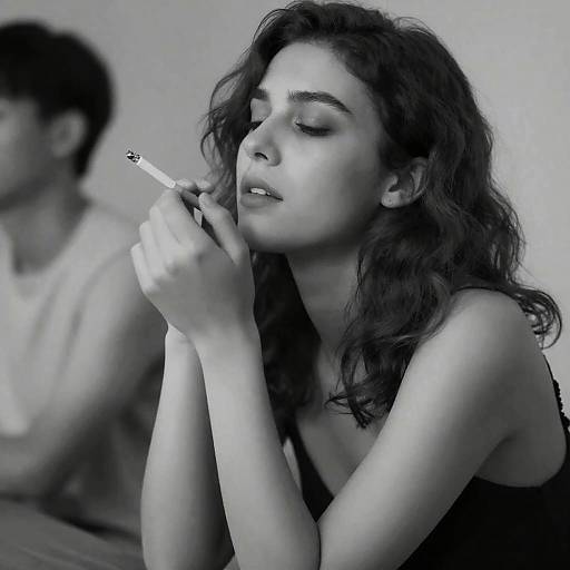 Moody Black-and-White Portrait of a Woman