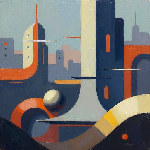 Futuristic Abstract Cityscape Art