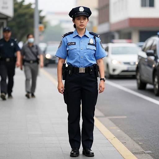 Woman Police Officer in City