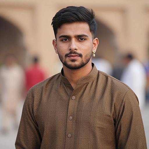 Realistic Groom in Sherwani Portrait