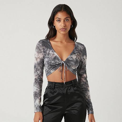 Young Woman in Tie-Dye Crop Top