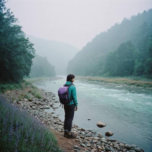 Backpacker by Misty Riverbank in Pastels