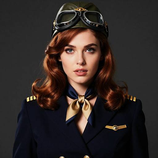 Vintage Female Pilot Portrait Cinematic