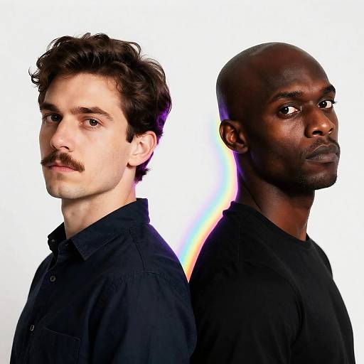 Intense Expressions of Two Men Portrait