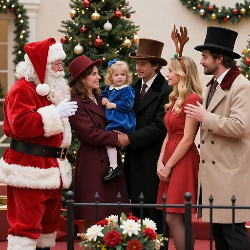 Festive Christmas Gathering with Santa Claus