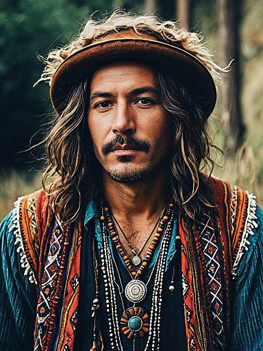 Bohemian Style Man Portrait