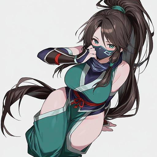 Illustration of Akali (legacy), league of legends in the style of Aogisa